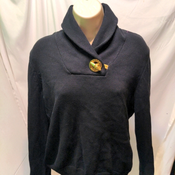 Lauren Ralph Lauren Sweaters - Lauren Ralph Lauren black 100 percent cotton high Neck Pullover sweater Sz Med